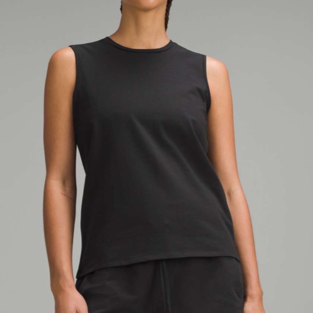 Lululemon Organic Cotton Crewneck Tank Top Black Size S